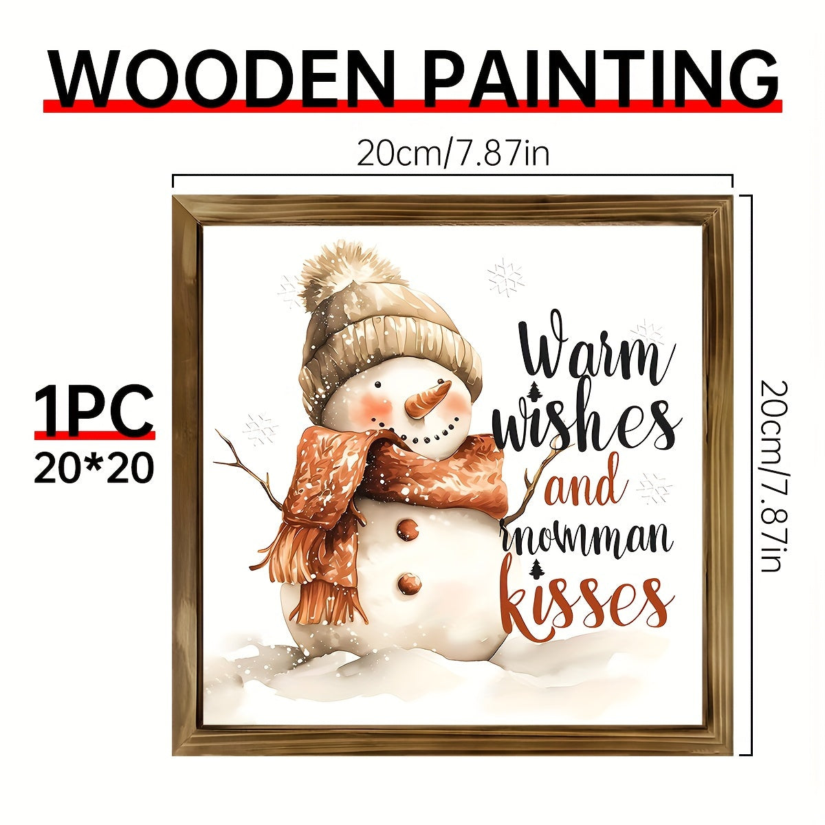 TEMU 1pc Rustic Christmas Snowman Wooden Sign - And Sign, Christmas Wall Decor For Home, Tabletop, Kitchen, Farmhouse, Christmas Gift, Christmas