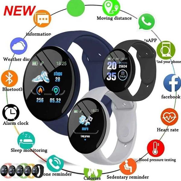 D18 Smart Watch Men Waterproof Smartwatch Wen Kids Blood Pressure Monitor Fitness Tracker Watch aron Sport Bracelet Watches Z241227