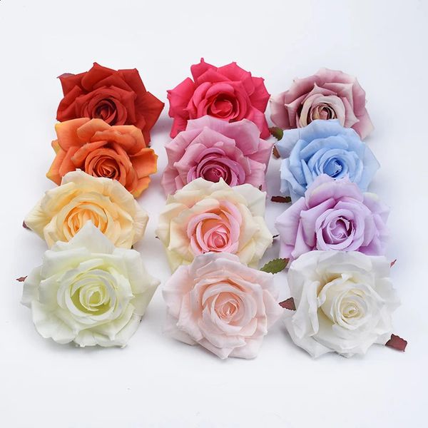 100pcs Silk Roses Flowers Wall Bathroom Accessories Christmas Decorations for Home Wedding Artificial Plants Bride Brooch 241223
