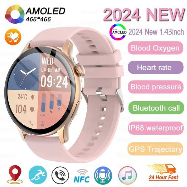 New NFC Smart Watch for Women 466 * 466 HD Screen Health Tracker Sports Voice BT Call Smart Watch for Women T241213