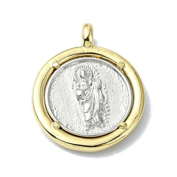 Placage en rack véritables pendentifs en laiton plaqué 18k or véritable