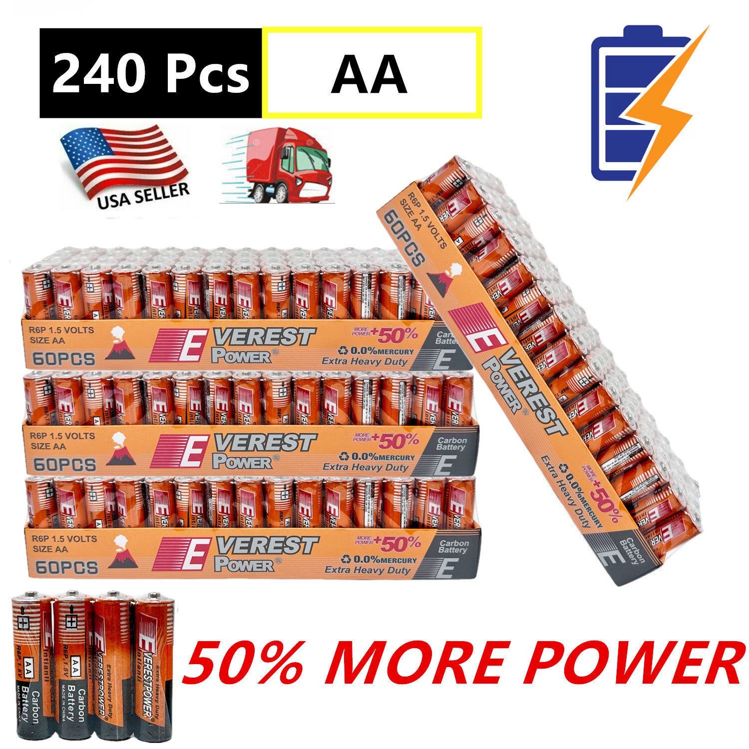 TEMU 240 Aa Batteries 1.5v. Lot, New, Fresh, For Home, Household Devices, Clocks, Lamps, Remotes, Toys