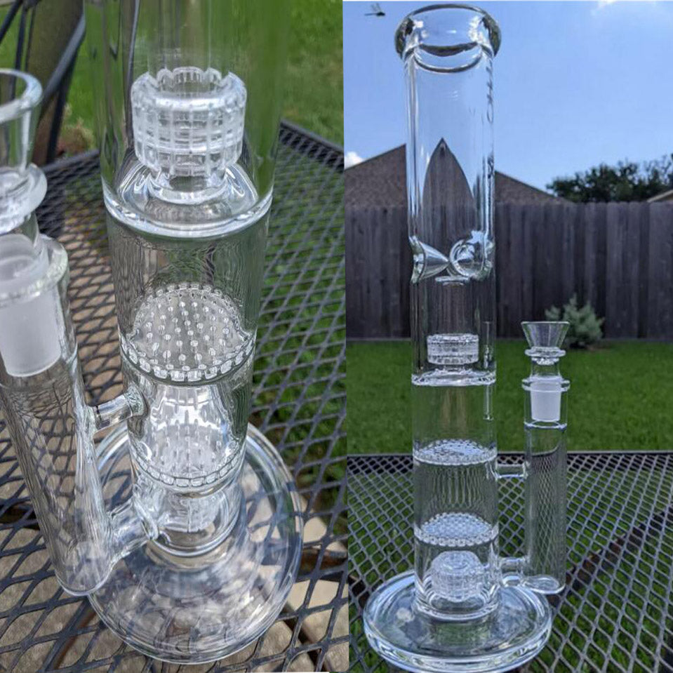 Double Matrix Perc Glass Water Bongs Percolator Water Pipes Hookahs Bong Dab Rigs Smoking Pipe Bubbler