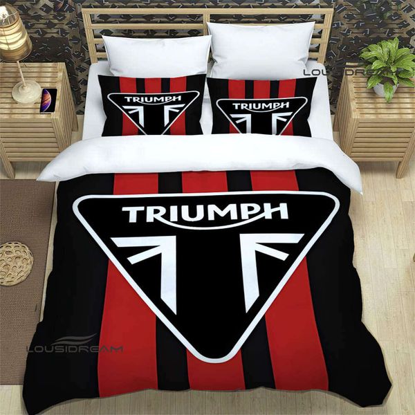 T-triumph Motorcycle Bedding Sets Exquisite Supplies Duvet Cover Bed Comforter Bedding Set Birthday Gift