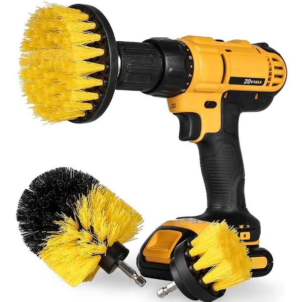 2-3.5-4Electric Scrubber Brush Drill Brush Kit Plastic Round Cleaning Brush Tool For Glass Car Tires Bathroom Nylon Brushes Y240902