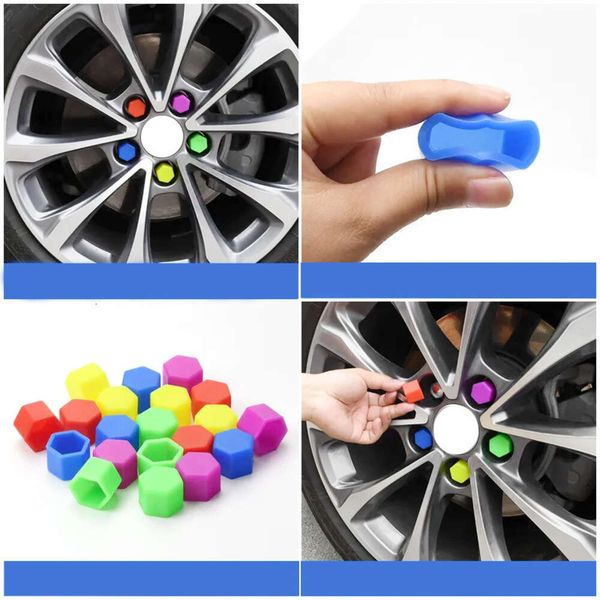 New 20Pcs 17-19-21Mm Luminous Car Wheel Caps Bolts Covers Nuts Silicone Anti Collision Protective Tire Tyre Screw Rust Proof Nut Cap