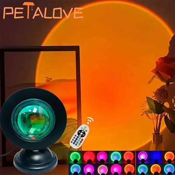 6 Colors Sunset Rainbow Lamp Projector Atmosphere Led Desk Lamp Photographic for Shop Background Wall Decoration Lighting X250128