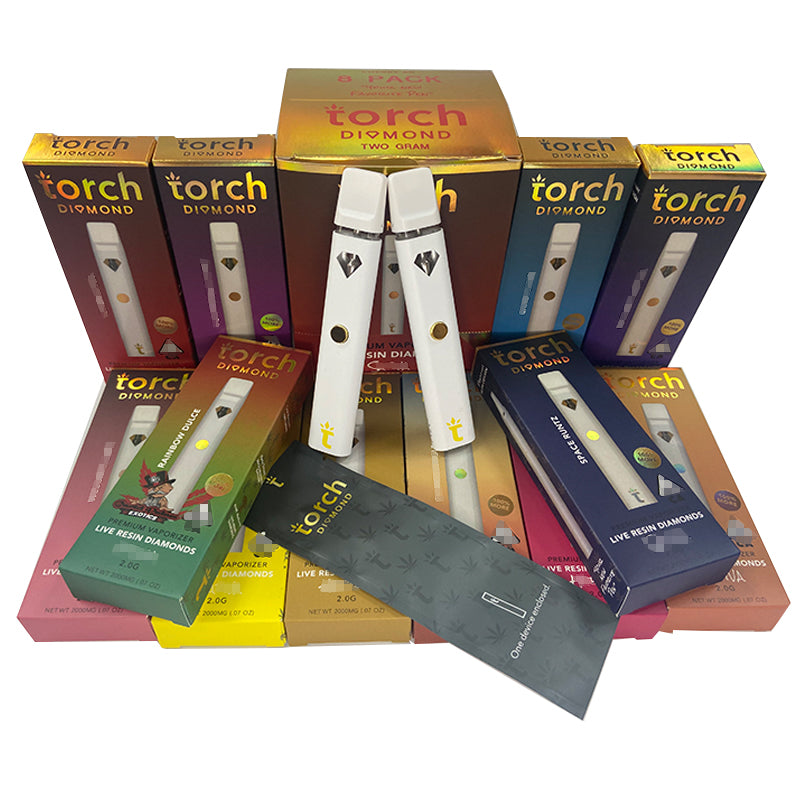 Torch Diamond E-cigarette pod Disposable Vape Pens 2.0Ml Empty Cartridge 360mAh Rechargeable Battery For Thic oil