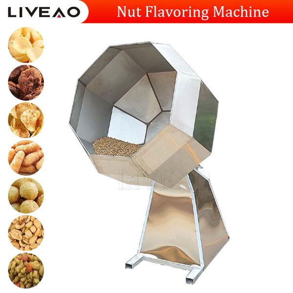 Potato Chips Snack Seasoning Machine Octagonal Fried Peanuts Flavoring Machine Drum Seasoning Machine