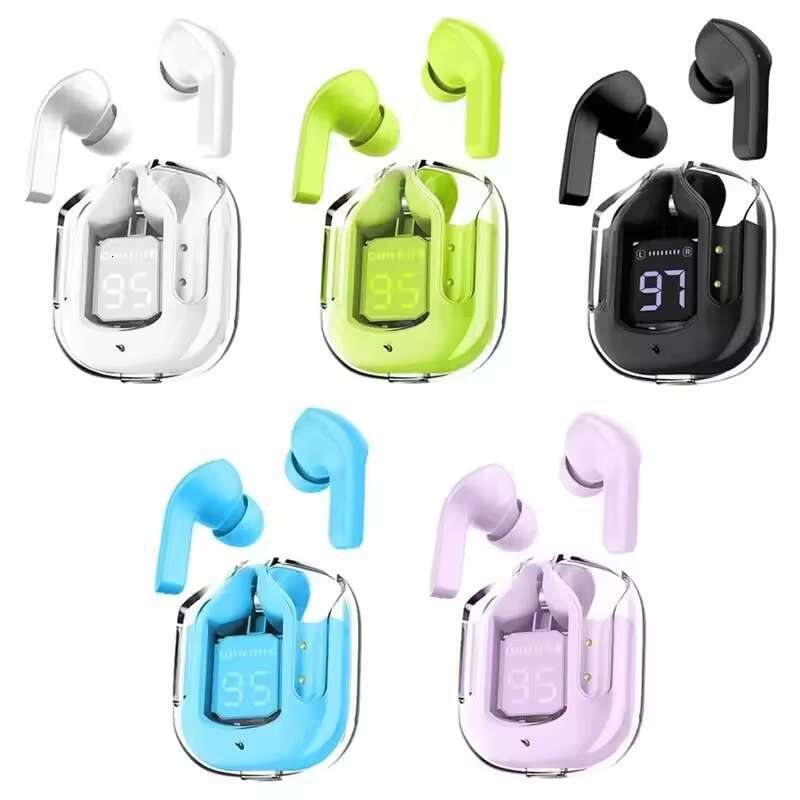 Air 31 TWS Wireless Earbuds BT 5.3 Stereo Sound LED Display Transparent Waterproof Headset Gaming Music for Hearing Aids jl