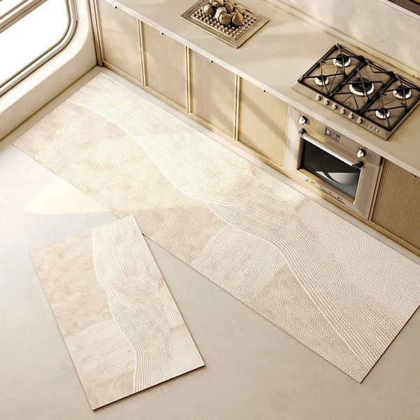 Kitchen Carpet PVC Floor Mat Waterproof Leather Long Carpet Home Non slip Area Carpet Large Foot Mat Alfambra De Cocina 241113