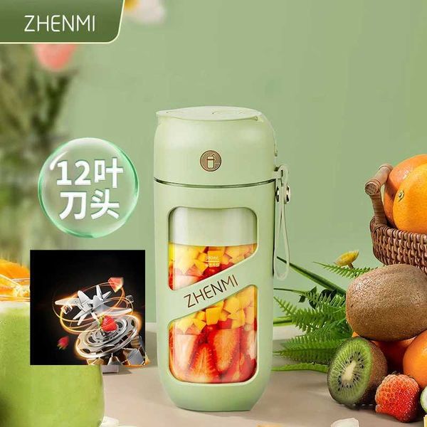 Juicers ZHENMI Portable Vacuum Juicer Crushed Ice Mixer Electric Mini Blender Fruit Vegetables Quick Juicing Kitchen Food Processor J241114