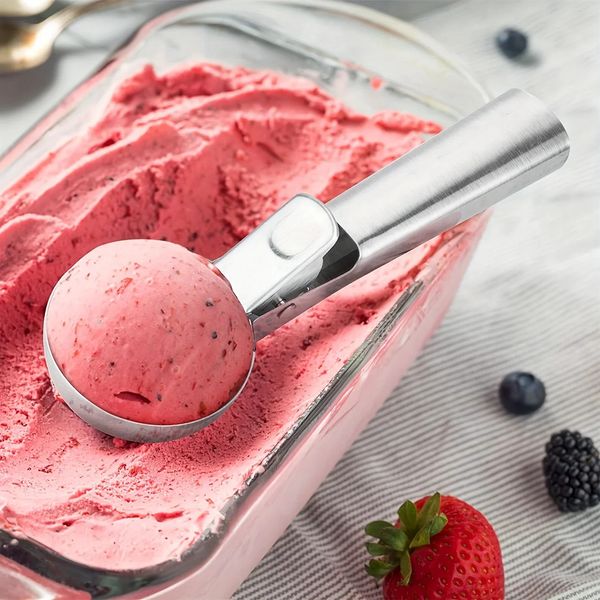 1pc Ice Cream Spoon Stainless Steel Fruit Spoon Ball Player Kitchen Tool Self-service Ice Cream Ball Ice Cream Scoop 250113