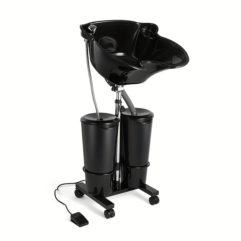 TEMU Portable Shampoo Bowl With 2 Buckets Electric Adjustable Salon Hair Washing Bowl Hair Washing Station Sink With Buckets&drain Hoses