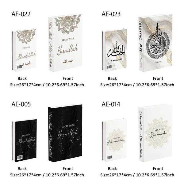 Arabia Moslem Luxury Fake Books Simulation Prop Islam Home Decoration Book Storage Box Living Room Decorative Book Cafe Table M240903