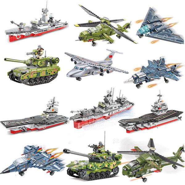 Model Building Kits Xiangjun 850-851 military assembled building blocks special police vehicles military vehicles tanks combat helicopters a