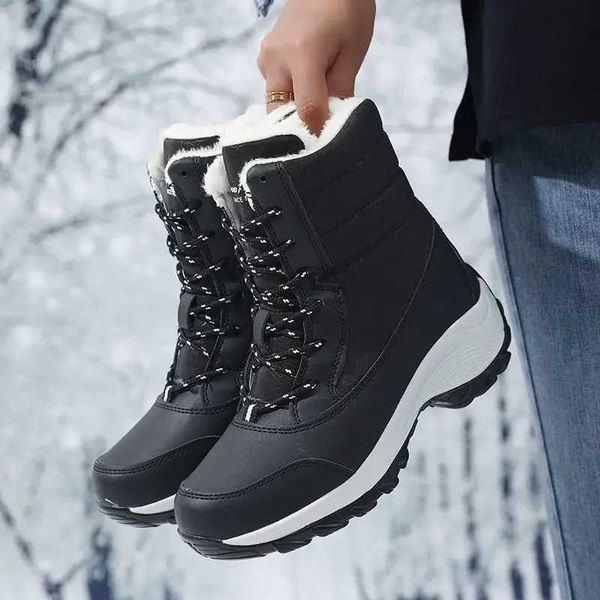 Boot Snow Boots Women Platform Boots Non-slip Women Winter Shoes Fur Warm Ankle Boots for Women Wedges Waterproof Thigh High Boots Z241021