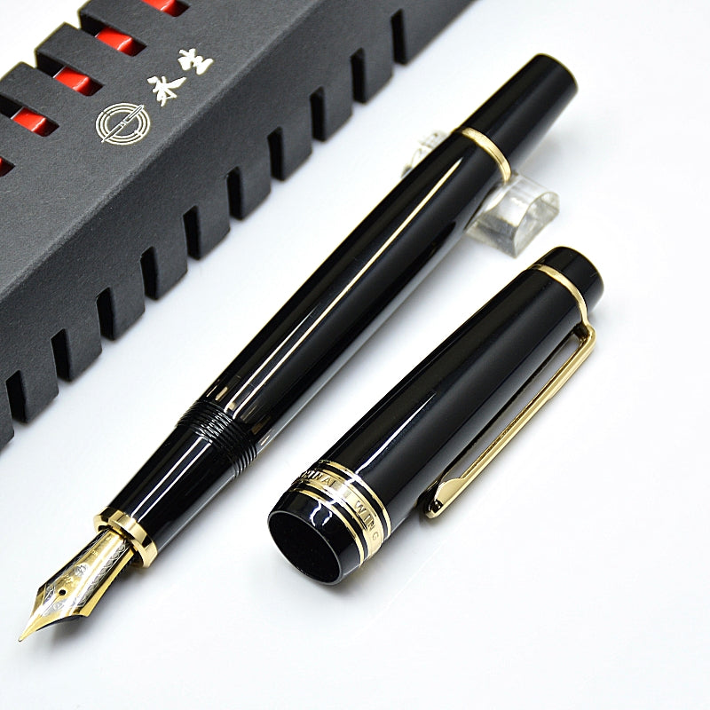wholesale Wingsung 629 Piston Filling Classics Fountain Pen Best Black & Blue Resin Business Office Writing Ink Pens With Gift Box