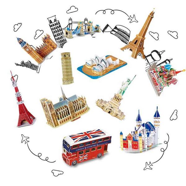 40 Sle World Famous Architecture Building 3D Puzzle Model Construction Jigs Puzzles Toys For Kids Christmas GiftXJ241218