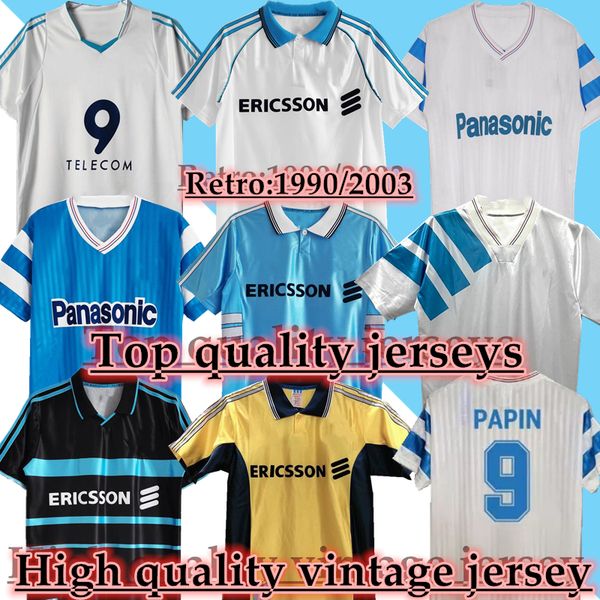 classic Vintage 1990 1991 1992 1993 1998 1999 2000 Top Retro Soccer Jersey Maillot Olympique De Marseilles Football Shirts CANTONA WADDLE Pe