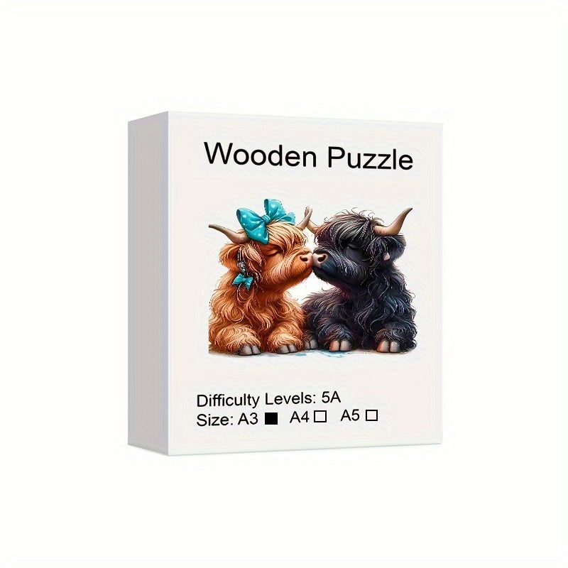 TEMU Creative Wooden Puzzle, Uniquely Irregular Animal Shaped Wooden Toys, Creative Handmade Decorations, Holiday Gifts Home Decor Family Game