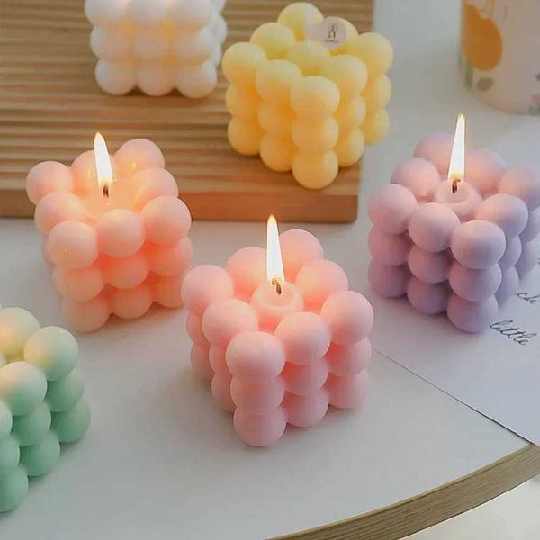 Bubble Cube Candle Handmade Fragrance Candle Aromatherapy Soy Wax Candle Wedding Birthday Candle Party Home Decoration Halloween W250110