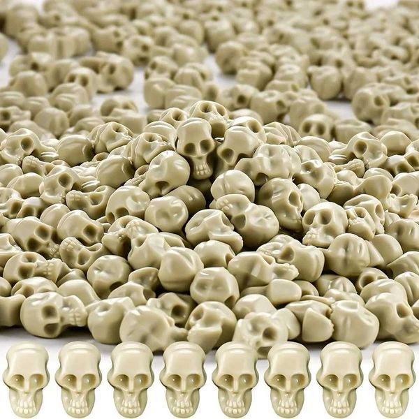 100PCS Tiny Miniature Plastic Skull Heads Halloween Decorations for Vase Filler Pranks Home Table Bar Decor Festive CelebrationsXJ240819