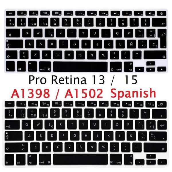 Keyboard Covers Suitable for MacBook Pro 13 15 Retina A1398 A1502 EU U.S. Spanish keyboard cover silicone suitable for MacBook Retina 13 15