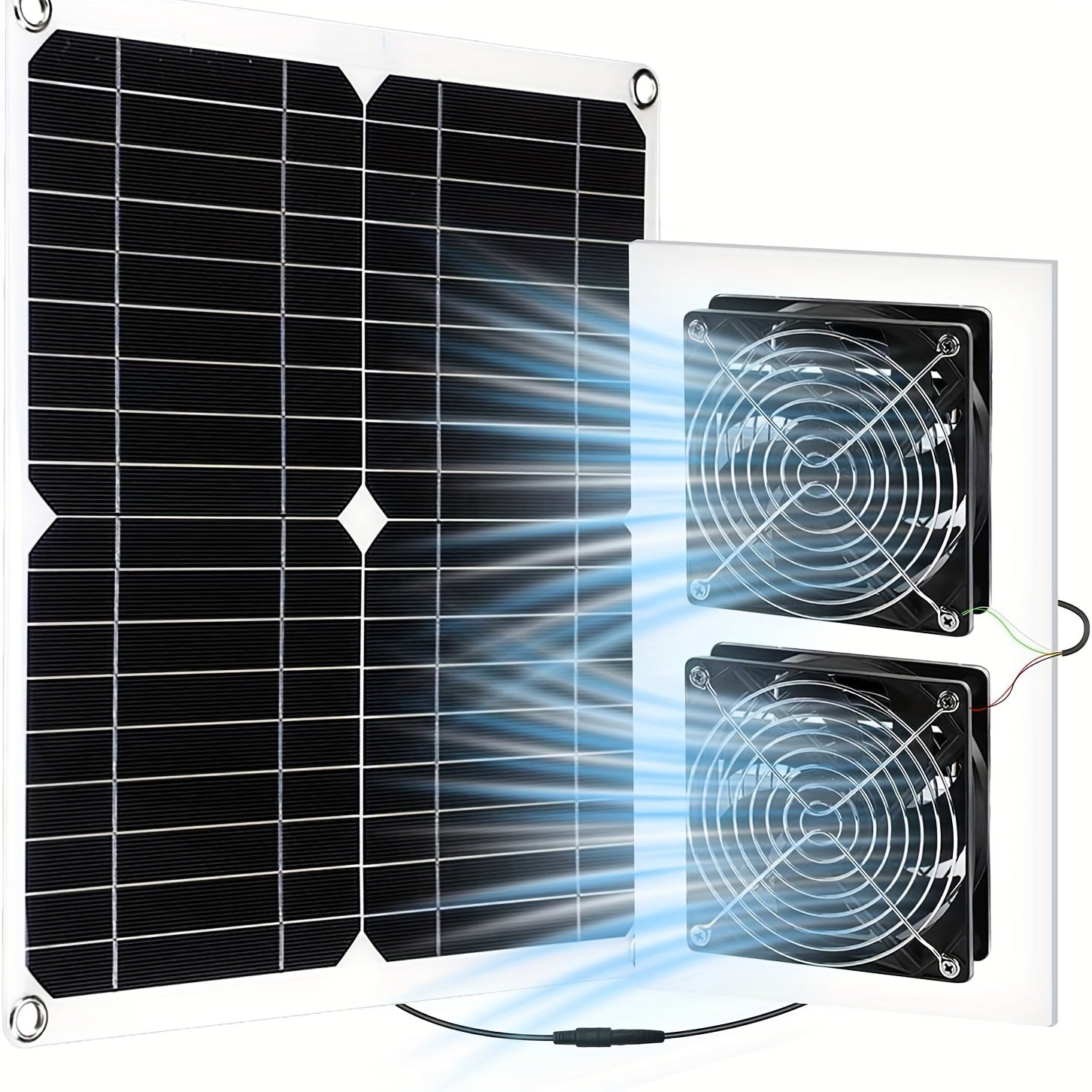 TEMU Chicken Coop Fan, Solar Fan, Solar Panel Kit, Window Exhaust Fan, 12ft Cable, Supply, Enclosure, Chicken Coop, Shed (20w), Solar Fan With Panel,