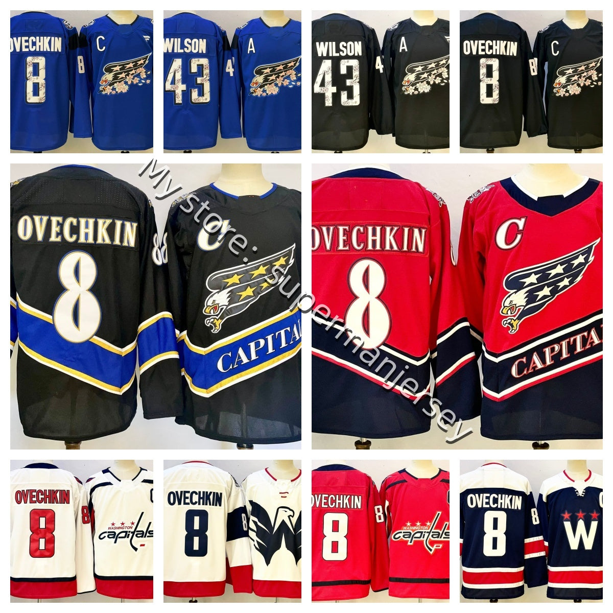 8 Alex Ovechkin washingtons hockey jersey capital jersey Oshie Dubois Tom WilsonS Logan Thompson Jakob Chychrun Charlie Lindgren Nicklas jerseys xs4