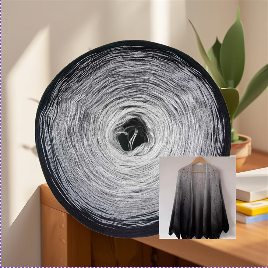 TEMU 1pc Luxury Gradient Color Viscose Yarn - 100% Chunky Knitting Yarn For Shawls, Scarves, And Sweaters - In Multiple Colors (ivory, Peach, ,