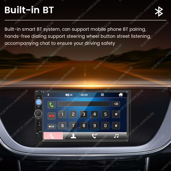 7 inch Universal Car Multimedia Player Radio Stereo 2din MP5 MP3 Player Mirror Link SWC BT USB SD FM Plug And Play All In One