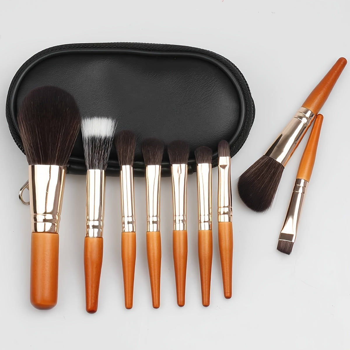 TEMU 9 Mini Portable Makeup Brush With Brush Bag Set, The Brush Bristles Are Compact And Skin-friendly, Suitable For Sensitive Muscles, Suitable For