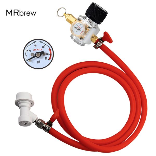 Tea Strainers Home Brew Beer Gas Line Assembly 516&quot; PVC Carbonation Hose 090psi Co2 Regulator With Ball Lock Clamps For Bottle 230901