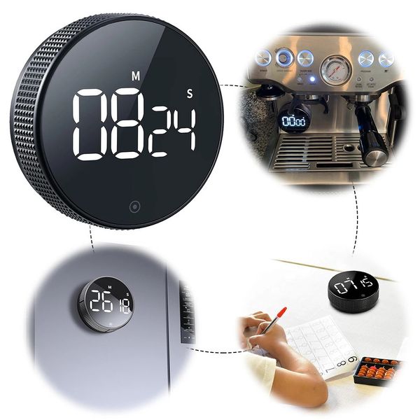 Kitchen Timer Adjustable Angle Electronic Rotating Countdown Clock Large Number Display Cooking for Sports Studying 250108