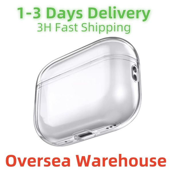 US Warehouse EU Stock For pro air pods 2 3 4 Earphones Bluetooth Headphone Accessories Solid Transparent Cover Wireless Charging Box Shockpr