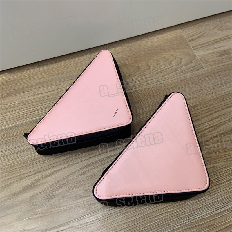 Women Makeup Bag Travel Cosmetic Pouch Mini Triangle Toiletries Box Organizer Zipper Beauty Case Bags