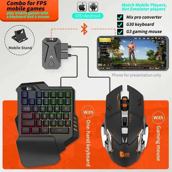 PUBG Gaming Keyboard Mouse Combo Mobile Keyboard and Mouse Converter Mobile Game Controller Mobile Stand for Android IOS IPad X250203