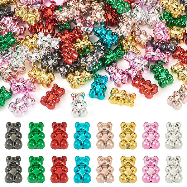 80pcs perles acryliques de placage uv