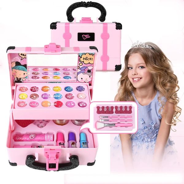 Childrens cosmetics play box Princess makeup girl toy play set lipstick Eye shadow safe non-toxic toy girl gift set 241210