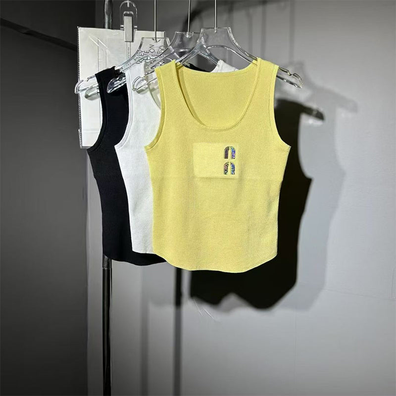 women tanks camis designer tank tops women tanks girl sleeveless wide-shoulder vest knitted vest suspenders