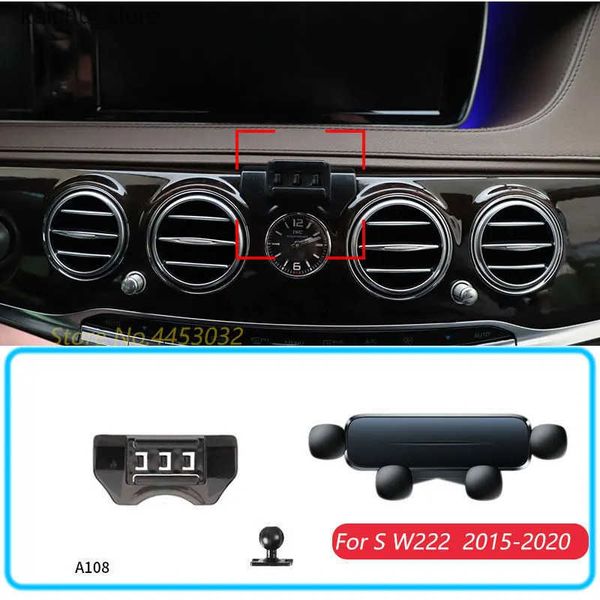 Cell Mounts Holders Car Phone Holder For Mercedes Benz S W222 2015-2020 Gravity Stand Mount Support Horizontal GPS Mobile Bracket Accessorie