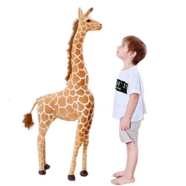 Plush Dolls Big Size Giraffe Soft Stuffed Lifelike Animals Giraffes Doll Home Decor Kids Birthday Gift 230802