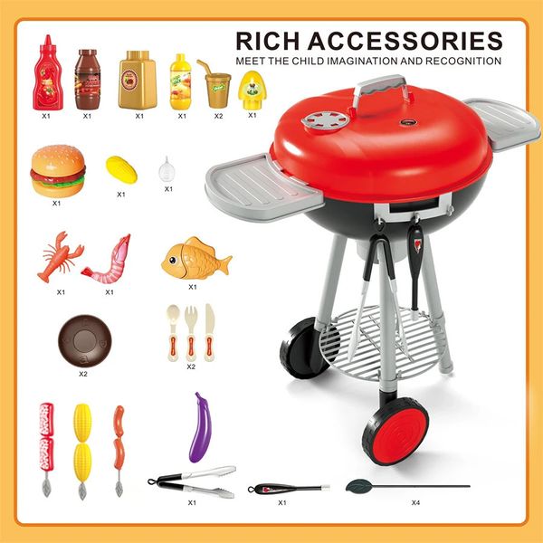 Chef BBQ Kitchen Toys Interactive BBQ Childrens Kitchen Pretend to Play Christmas Games 241211
