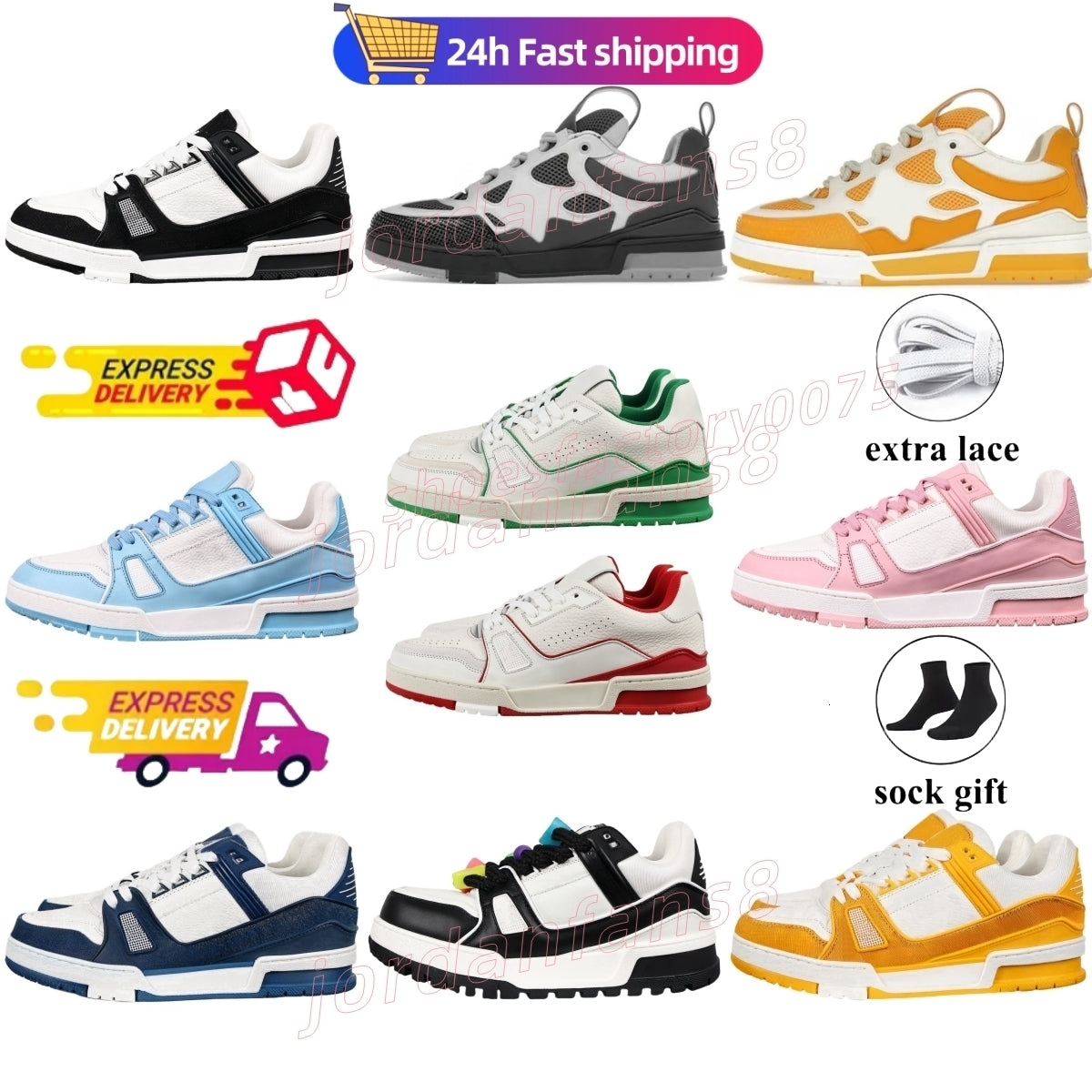 BIG Discount designer trainer men women shoes sneakers Low black white baby blue navy orange green tour Pink Brown winter mens trendy tennis outdoor