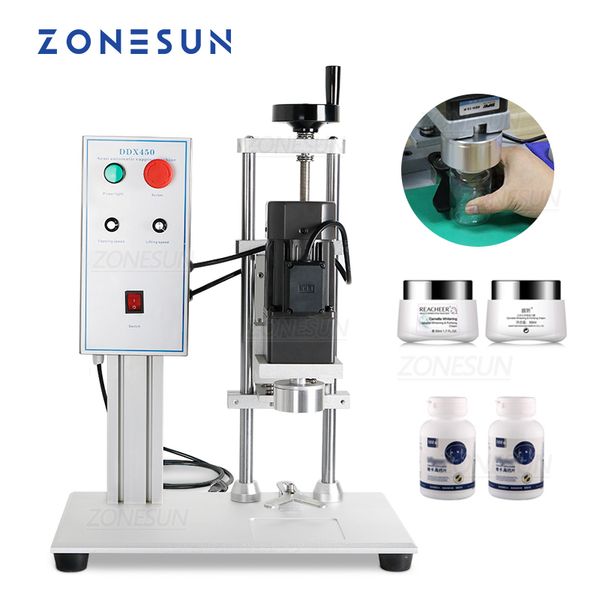 ZONESUN Capping Machine Electrical Semi-Automatic Lotion Hand Gel Bottle Flip Top Cap Screwing Sealing Machine