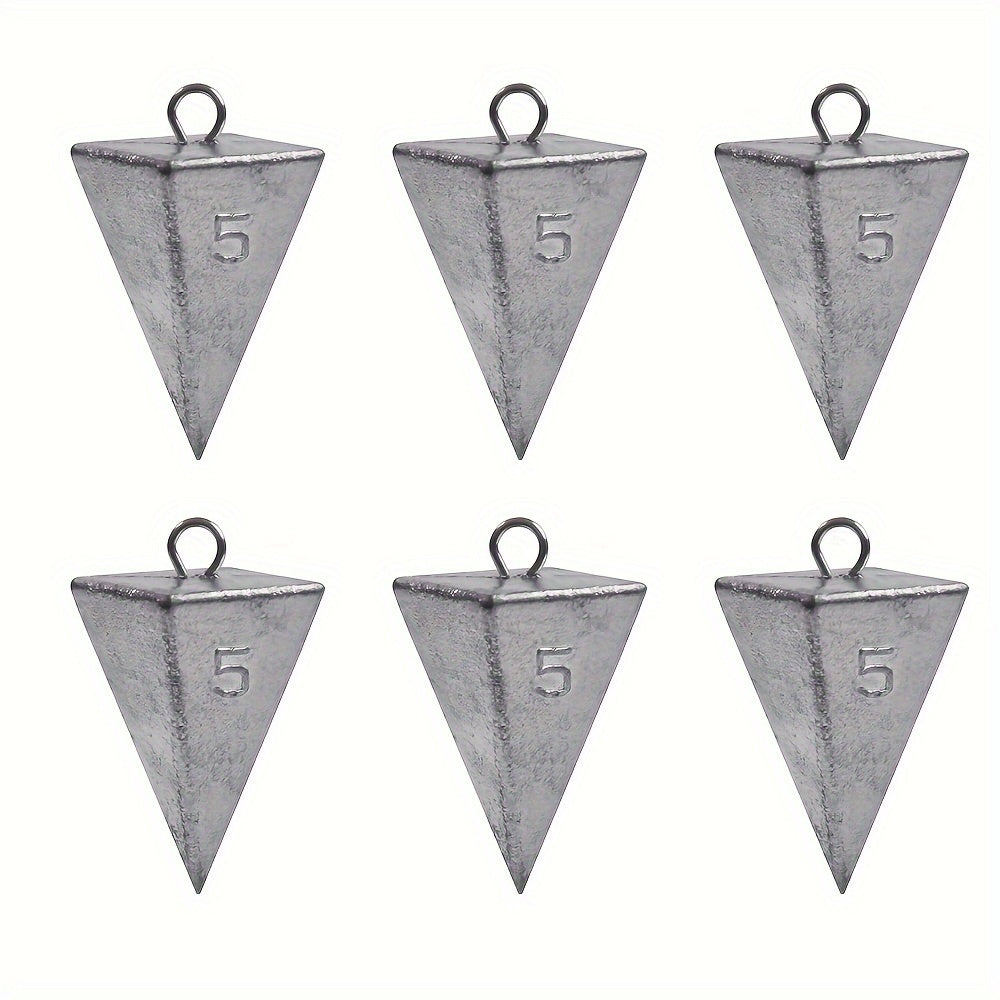 TEMU 6-10pcs Pyramid Sinkers Fishing Weights Fishing Sinkers, Lead Fishing Weight Sinker For Fishing Gear Catfish Tackle 1oz 2oz 3oz 4oz 5oz 6oz 8oz