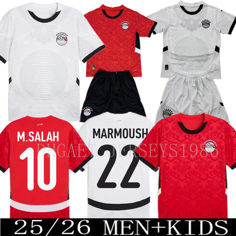 25 26 Egypt men and kids M.SALAH sleeve soccer jerseys 2025 2026 home away men jersey and kids kit football shirts tops camisetas Player version