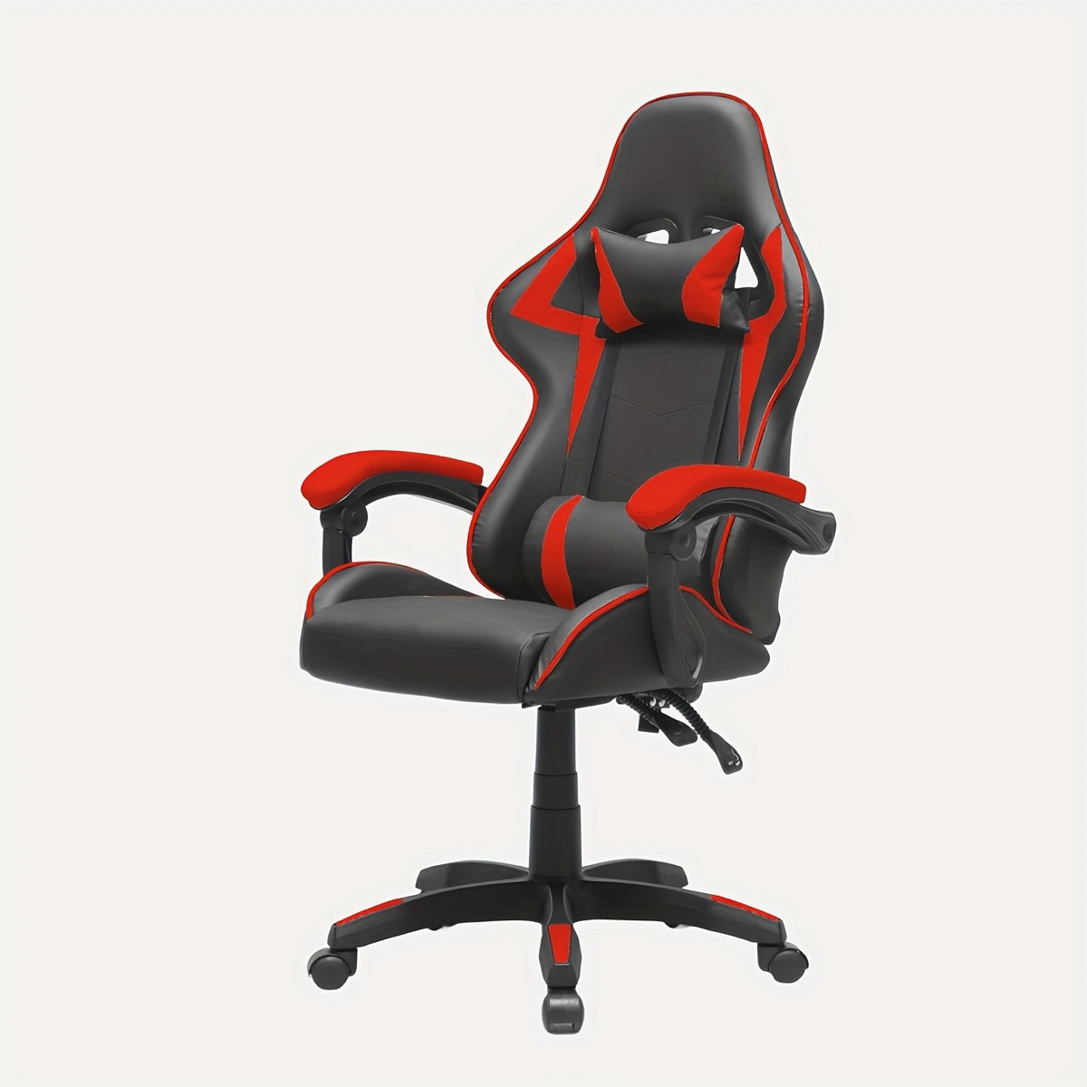 TEMU 1pc Ergonomic Gaming Chair With 135-degree Heavy-duty Construction, Lumbar & Headrest - Manual Height Adjustment, 5-wheel Base With - -like