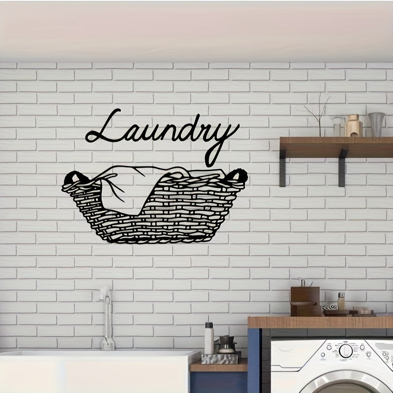 TEMU 1pc Laundry Room Stickers, Toilet Stickers, Bathroom Wall Decals, Letter Printing, Self-adhesive, Background Wall Stickers, Window Decals